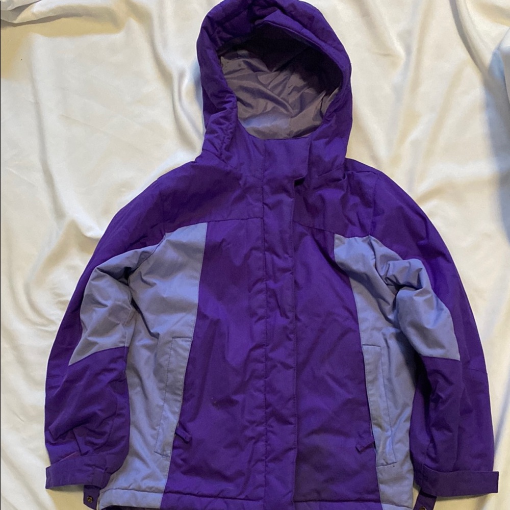 Place Purple and Gray Raincoat